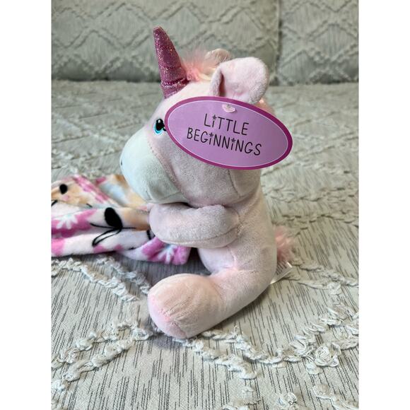 Little Beginnings Unicorn Plush Lovey Security Blanket Stuffed Animal Toy - Picture 2 of 7